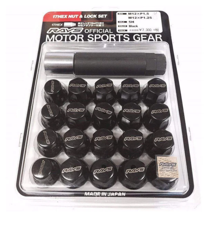 Rays M12x1.25 5 holes 16pcs nut, 4pcs Lock nut, 1 - W1712125B