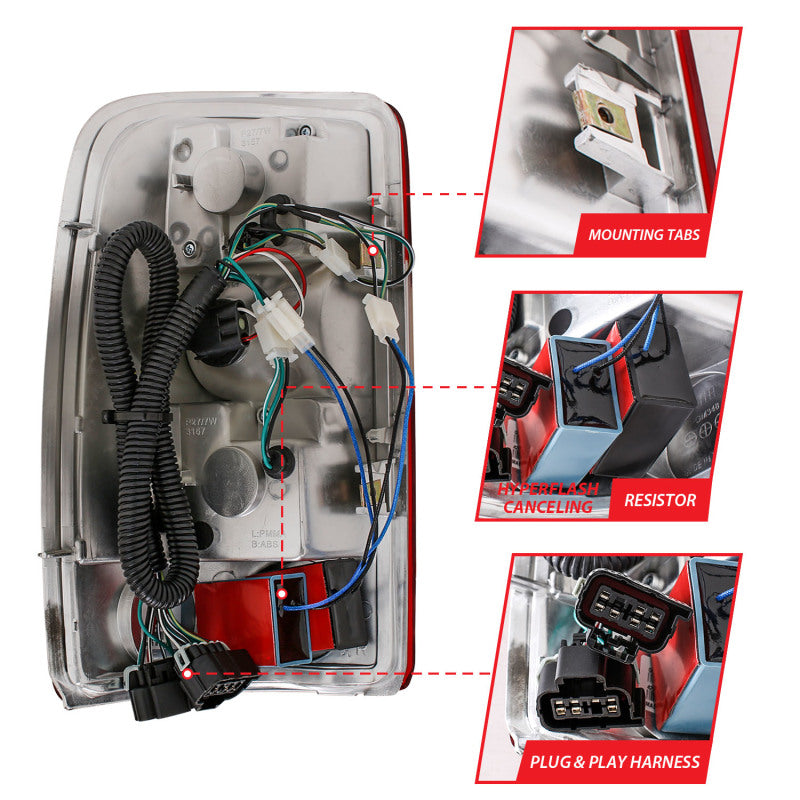 ANZO 2000-2006 Chevrolet Suburban LED Taillights Red/Clear - 311001