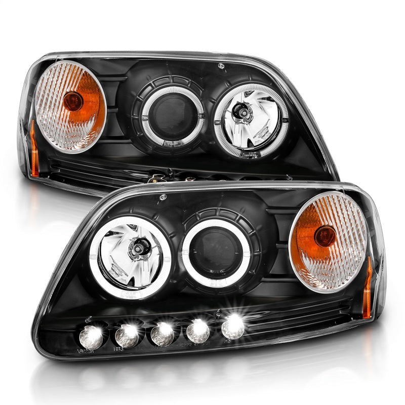 ANZO 1997.5-2003 Ford F-150 Projector Headlights w/ Halo and LED - 111031