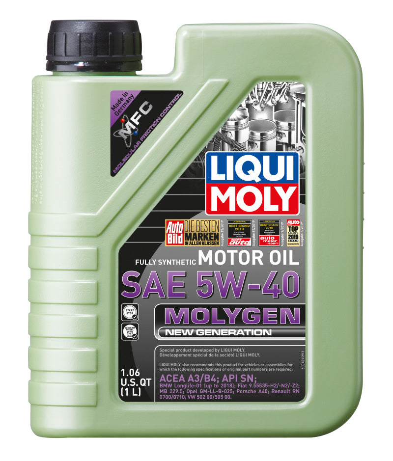 LIQUI MOLY 1L Molygen New Generation Motor Oil SAE 5W40 - 20230 - 6/pkg
