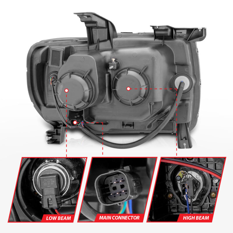 ANZO 2015+ GMC Canyon Projector Headlights w/ Plank Style Design - 111381