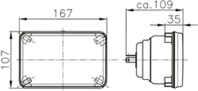 Hella Module 164 x 103mm H4 12V ECE High/Low Beam - 003177862