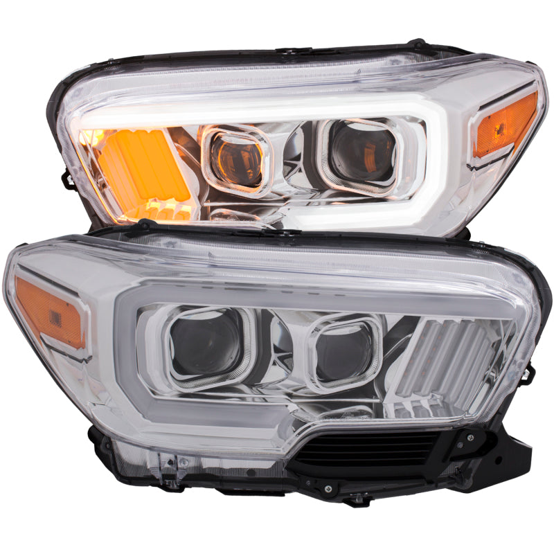 ANZO 2016-2017 Toyota Tacoma Projector Headlights w/ Plank Style Design - 111378