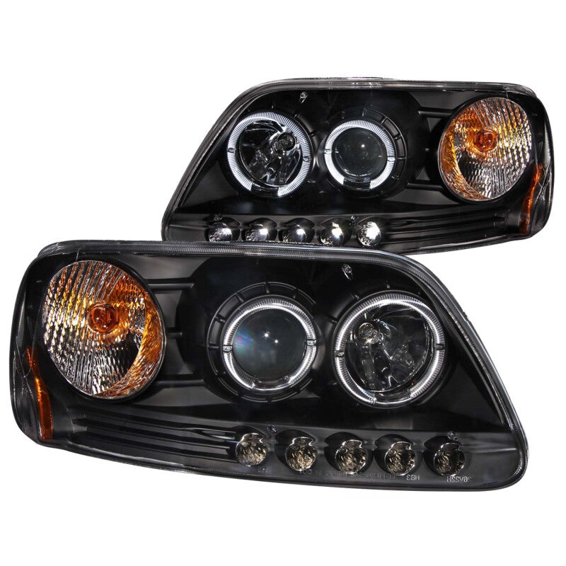 ANZO 1997.5-2003 Ford F-150 Projector Headlights w/ Halo and LED - 111031