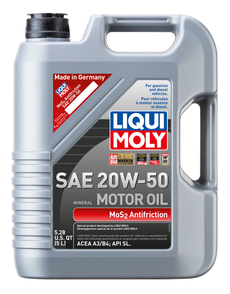 LIQUI MOLY 5L MoS2 Anti-Friction Motor Oil 20W50 - 22072 - 4/pkg