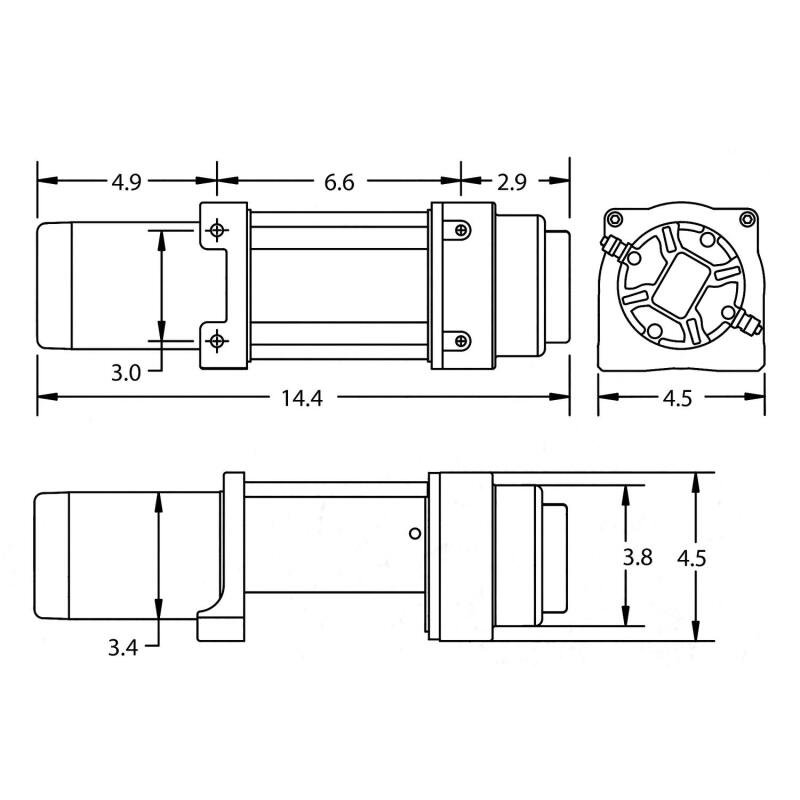 Superwinch 4500 LBS 12V DC 15/64in x 50ft Steel Rope - 1145260