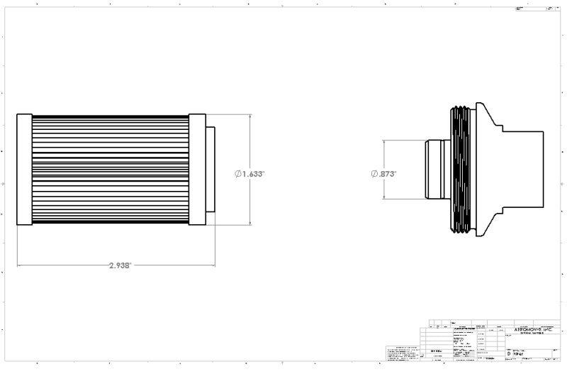Aeromotive In-Line Filter - (AN-10) 10 Micron fabric Element - 12301