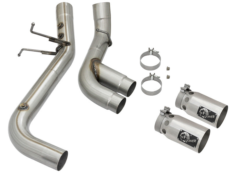 aFe Victory Series 4in 409-SS DPF-Back Exhaust w/ Dual Polished - 49-44089-P