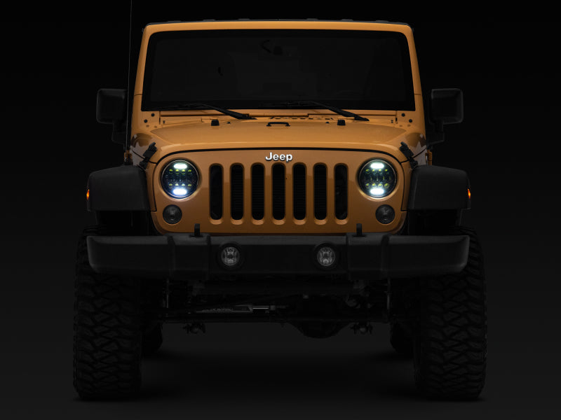 Raxiom 97-18 Jeep Wrangler TJ/JK Axial Series 13-LED Headlights- Black - J150093