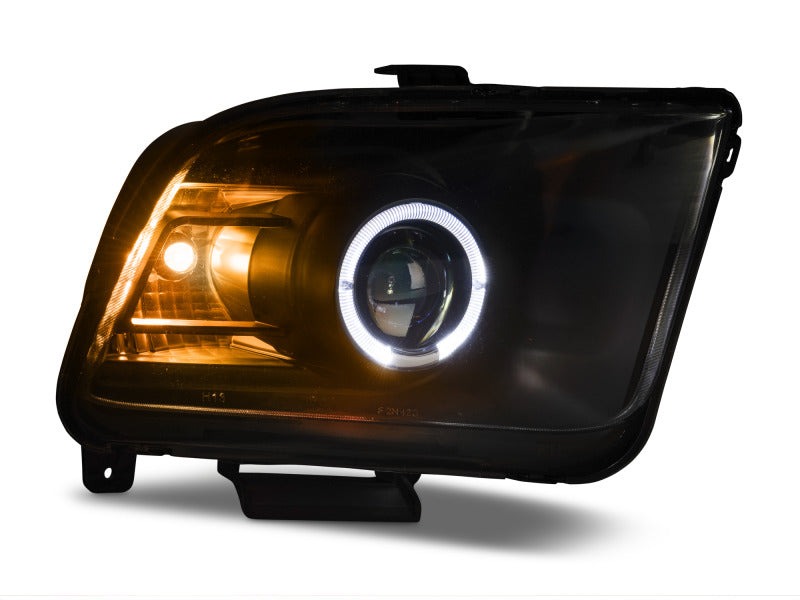 Raxiom 05-09 Ford Mustang Halogen 2010 Style LED Halo Headlights-Blk - 101682