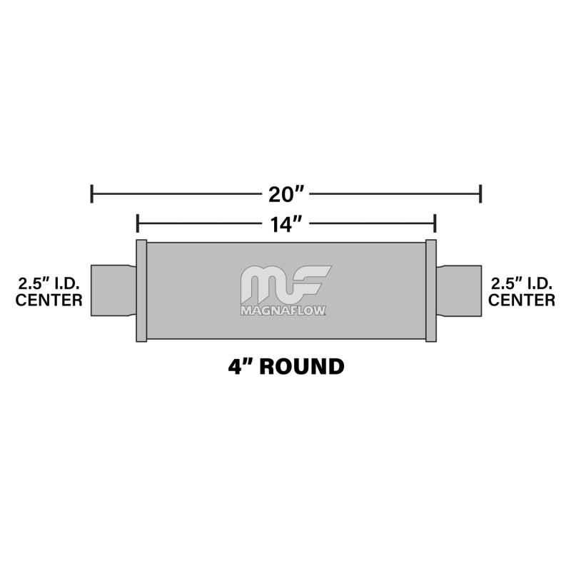 MagnaFlow Muffler Mag SS 14X4X4 2.5X2.5 - 10416