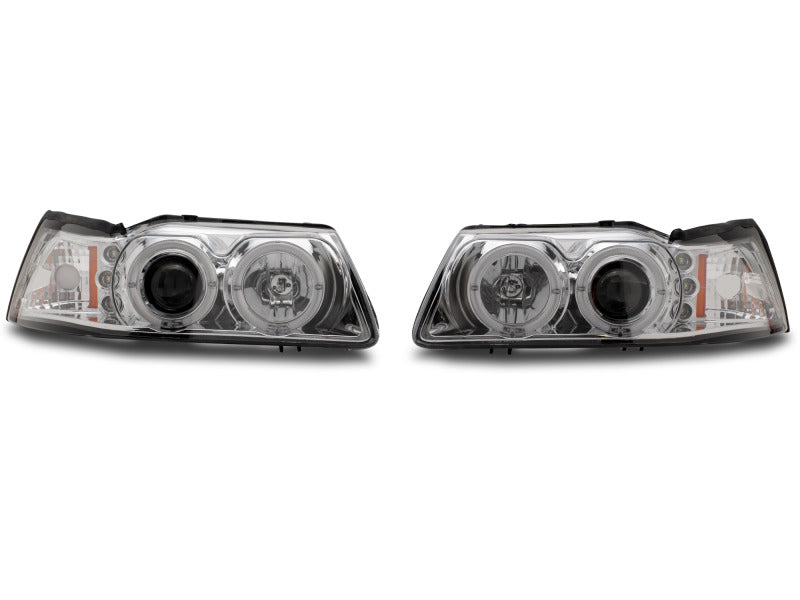 Raxiom 99-04 Ford Mustang Dual LED Halo Projector Headlights- Chrome - 49114