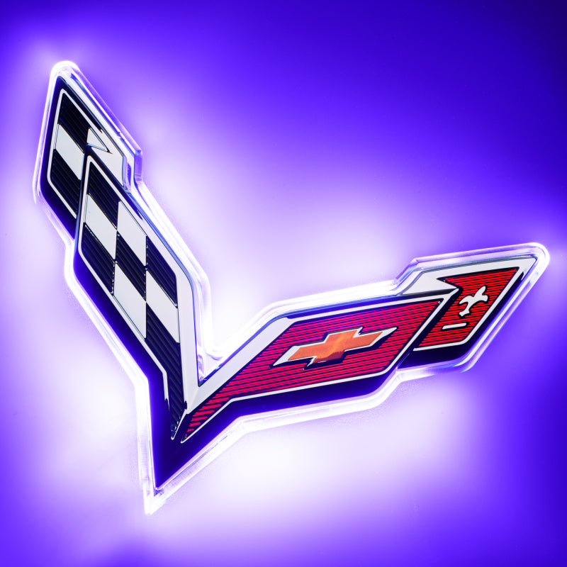 Oracle Corvette C7 Rear Illuminated Emblem - UV/Purple - 3633-007