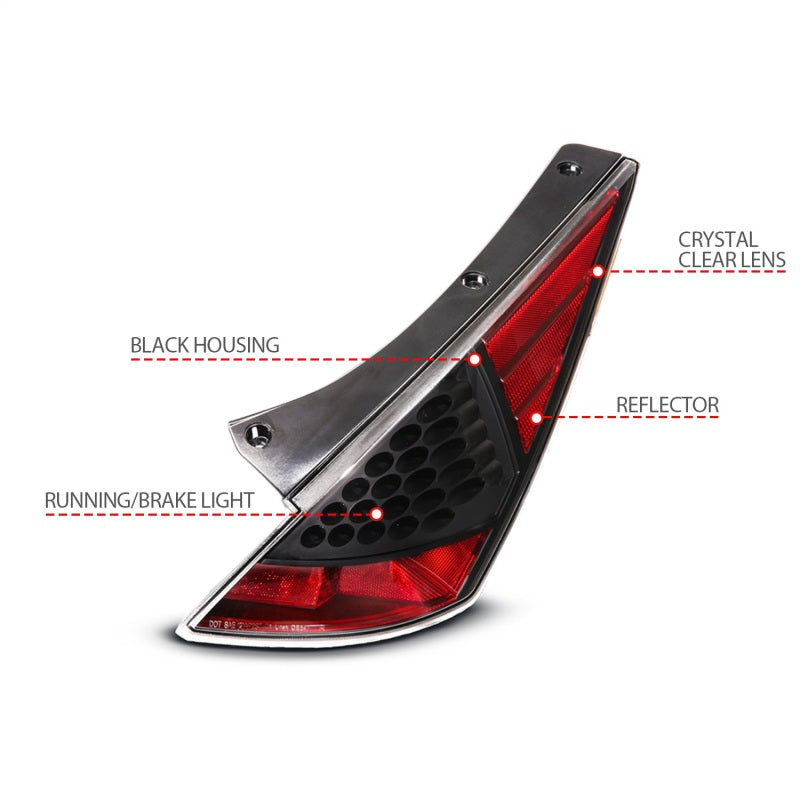 ANZO 2003-2005 Nissan 350Z LED Taillights Black - 321099