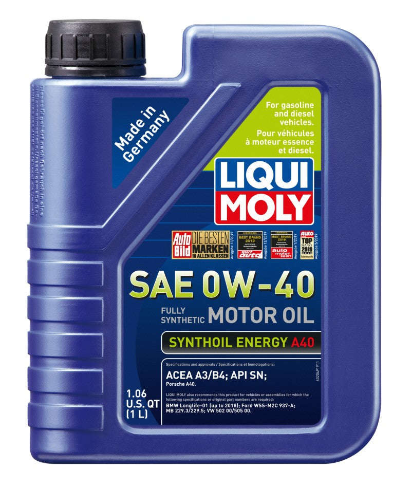 LIQUI MOLY 1L Synthoil Energy A40 Motor Oil SAE 0W40 - 2049 - 6/pkg