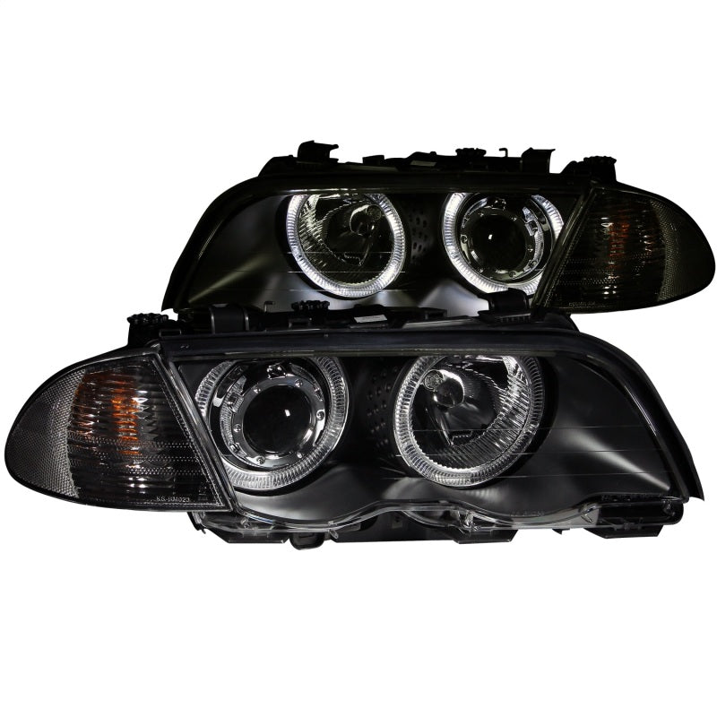 ANZO 1999-2001 BMW 3 Series E46 Projector Headlights w/ Halo - 121261