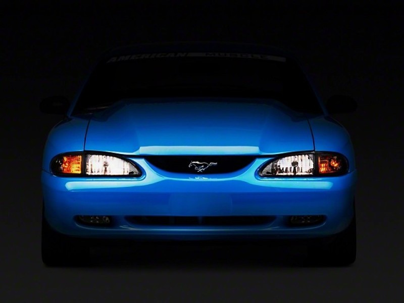 Raxiom 94-98 Mustang Axial Series Cobra Style Headlights- Black Housing - 49050