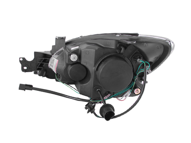 ANZO 2004-2007 Mitsubishi Lancer Projector Headlights w/ Halo Black (CCFL) - 121102