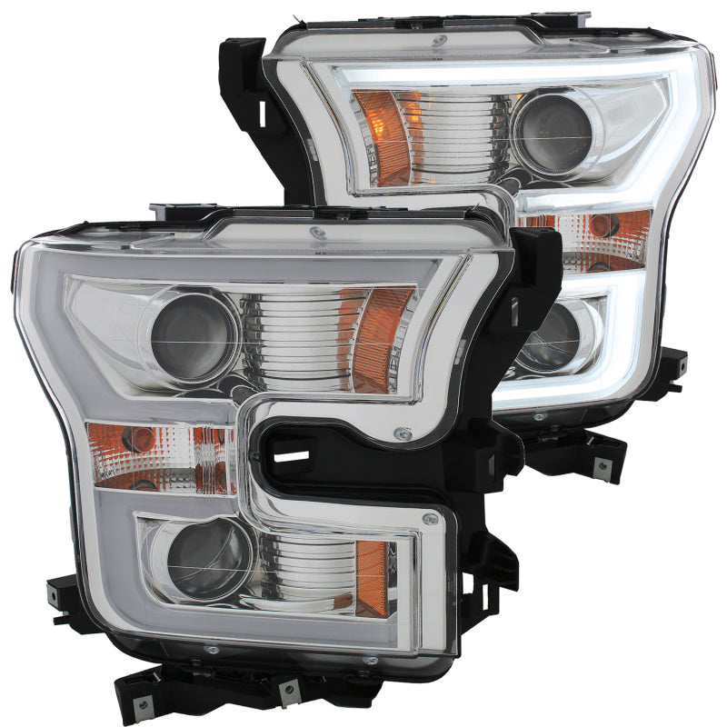 ANZO 2015-2016 Ford F-150 Projector Headlights w/ Plank Style Design - 111348