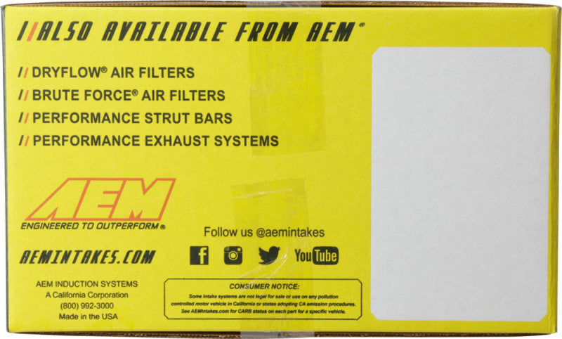 AEM 87-93 Ford Mustang GT W/MAF Silver Brute Force Air - 21-8105DC