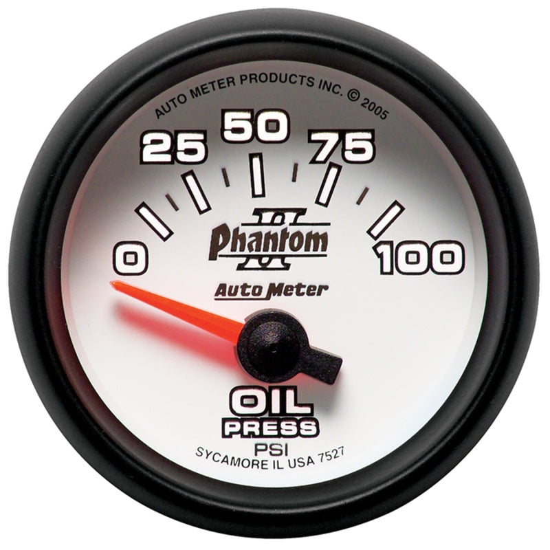 Autometer Phantom II 52mm Short Sweep Electronic 0-100psi Oil Pressure - 7527