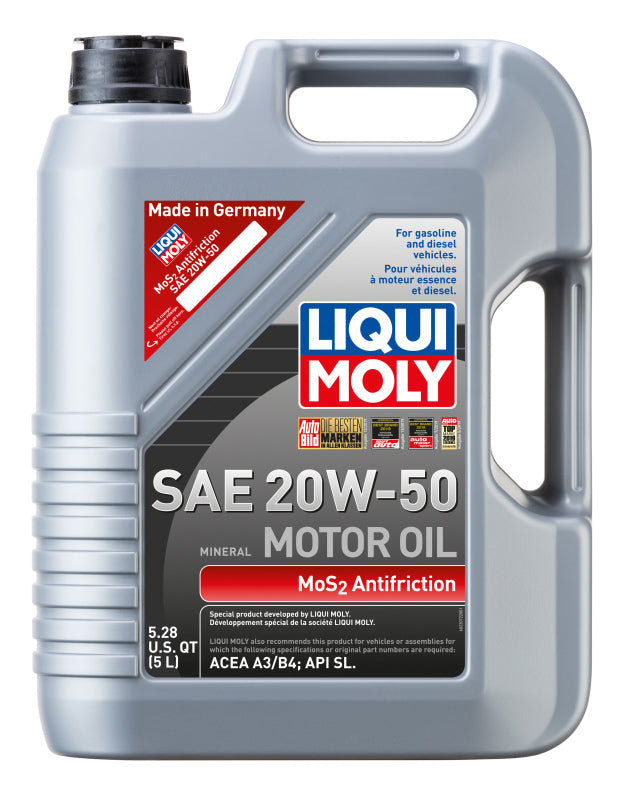 LIQUI MOLY 5L MoS2 Anti-Friction Motor Oil 20W50 - 22072 - 4/pkg