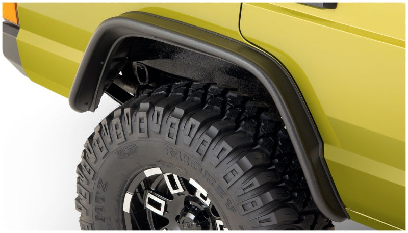 Bushwacker 84-01 Jeep Cherokee Flat Style Flares 4pc - Black - 10922-07
