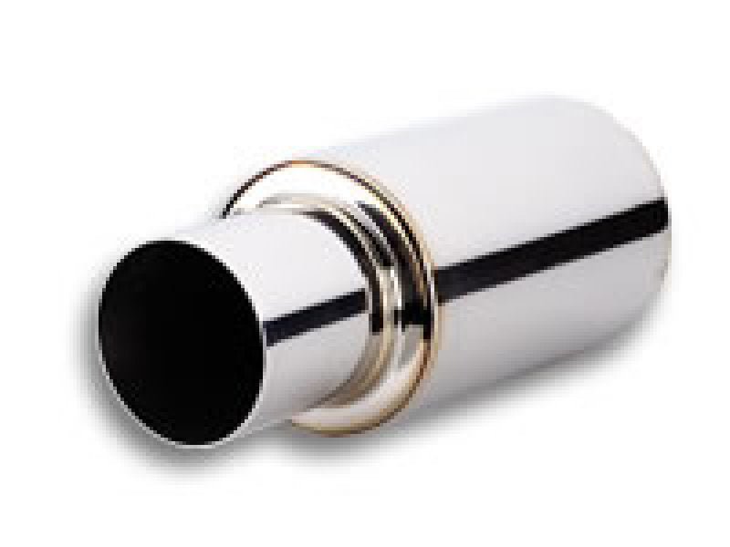 Vibrant TPV Turbo Round Muffler (17in Long) with 4in Round - 1062