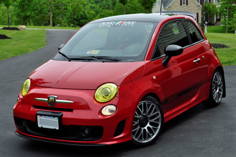Rally Armor 12-18 Fiat 500 Red Mud Flap w/White Logo - MF25-UR-RD/WH
