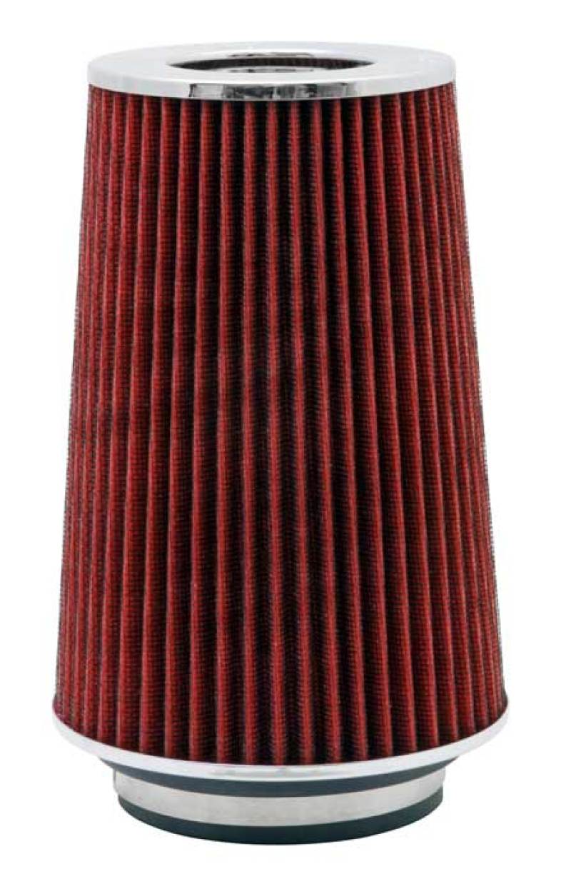 K&N Universal Air Filter Chrome Round Tapered Red - 4in - RG-1002RD