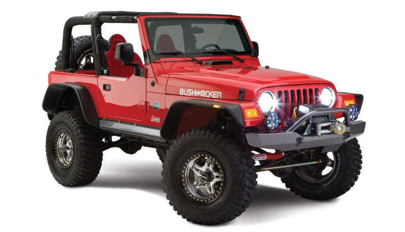 Bushwacker 97-06 Jeep Wrangler Flat Style Flares 4pc - Black - 10920-07