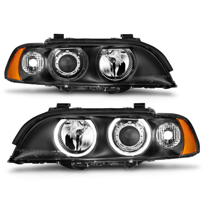 ANZO 1997-2001 BMW 5 Series Projector Headlights w/ Halo Black - 121017