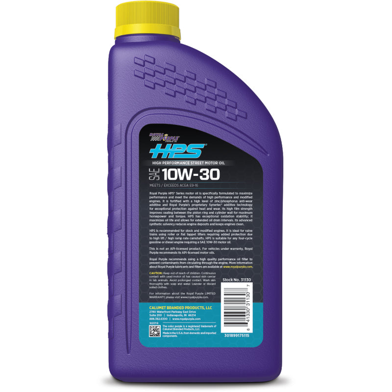 Royal Purple HPS Synthetic High Performance Street 10W-30 Motor Oil - 36130 - 6/pkg