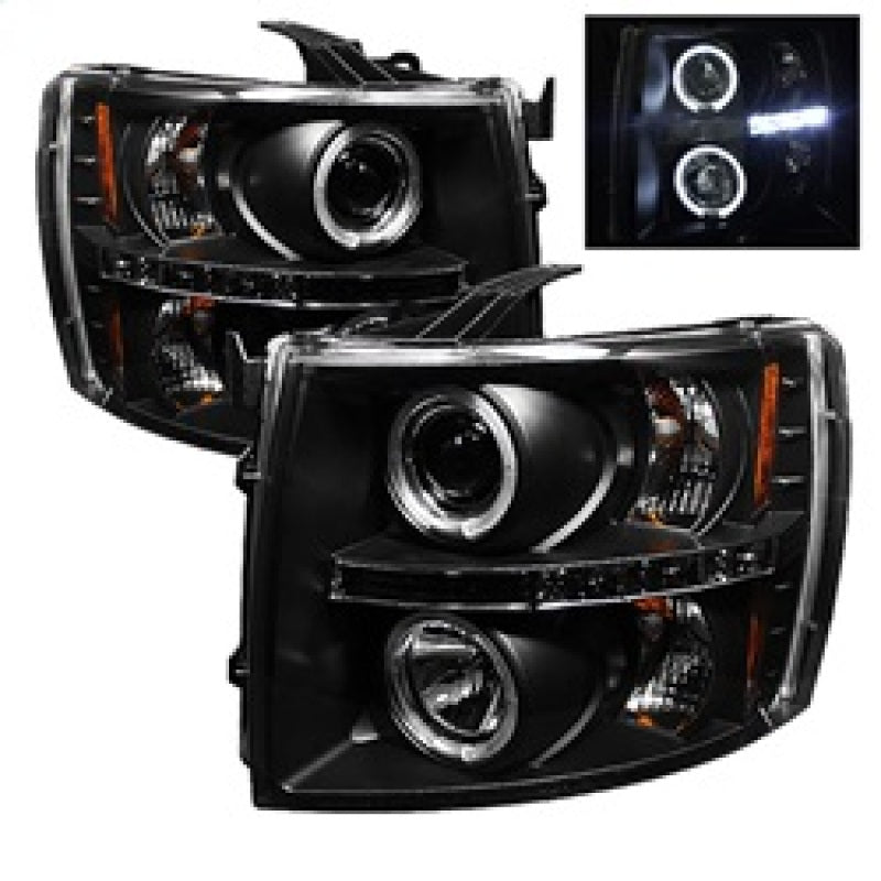 Spyder Chevy Silverado 1500 07-13 Projector Headlights LED Halo LED - 5009494