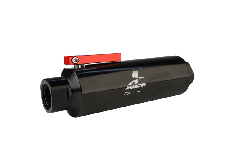 Aeromotive In-Line AN-12 Filter w/Shutoff Valve 100 Micron SS Element - 12332