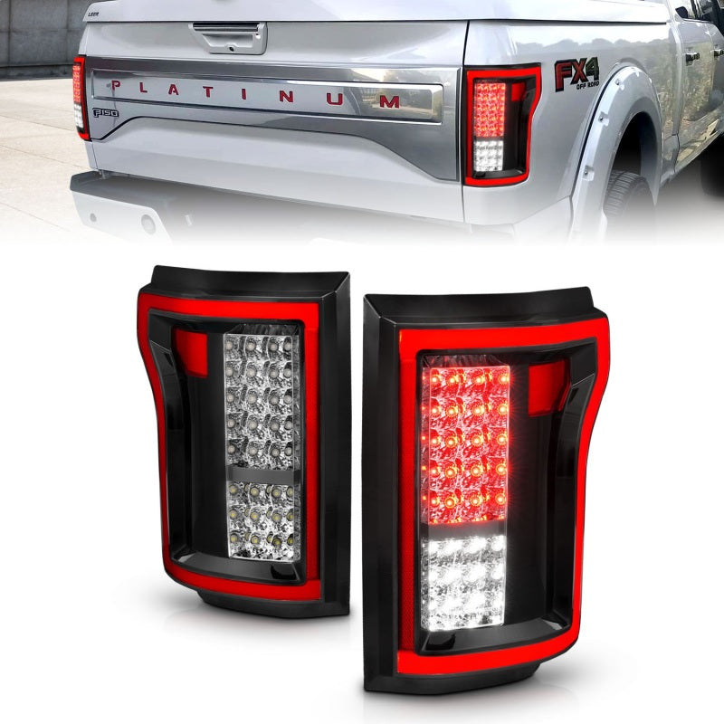 ANZO 2015-2016 Ford F-150 LED Taillights Red/Clear - 311262