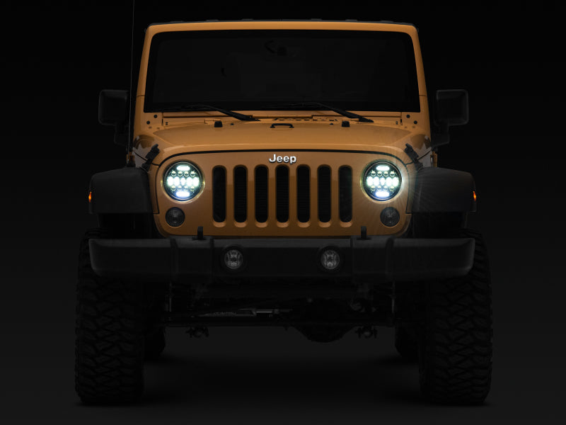 Raxiom 97-18 Jeep Wrangler TJ/JK Axial Series 13-LED Headlights- Black - J150093