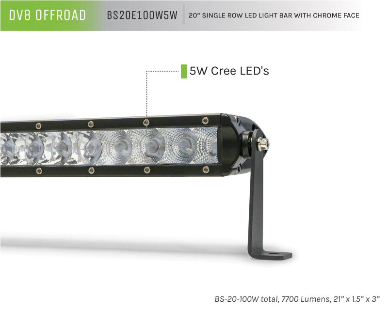 DV8 Offroad SL 8 Slim 20in Light Bar Slim 100W - BS20E100W5W