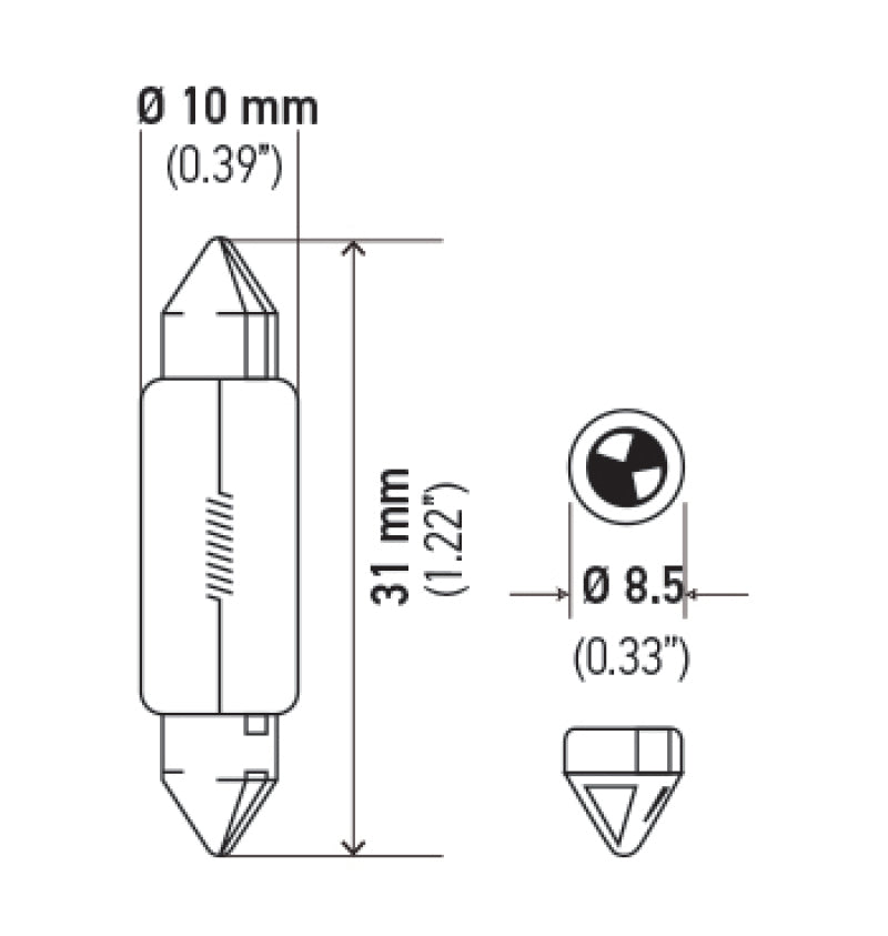 Hella Universal Clear 12V 10W 10x41mm T3.25 Bulb - 6411