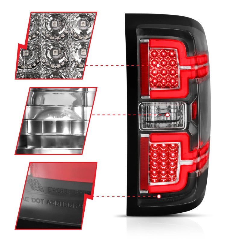 ANZO 2014-2018 Chevy Silverado 1500 LED Taillights Black - 311289