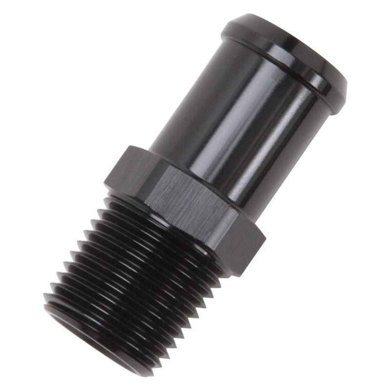 Edelbrock Hose End Straight 1/2In NPT to 3/4In Barb Black - 8183