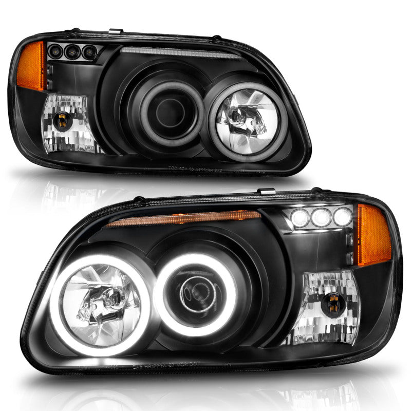 ANZO 1995-2001 Ford Explorer Projector Headlights w/ Halo Black 1 - 111132