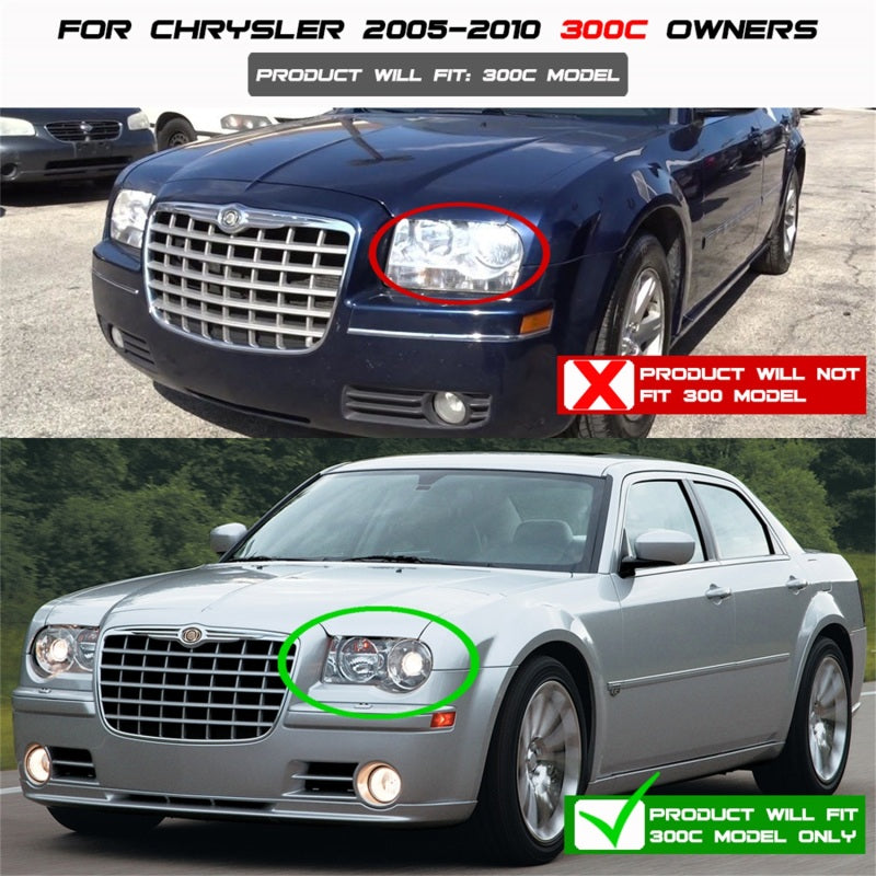 Spyder Chrysler 300C 05-10 Projector Headlights LED Halo LED Smke - 5009159