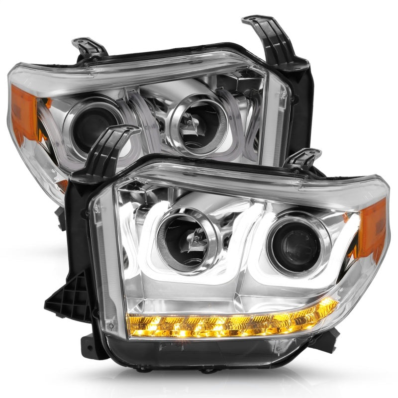 ANZO 2014-2016 Toyota Tundra Projector Headlights w/ U-Bar Chrome - 111319