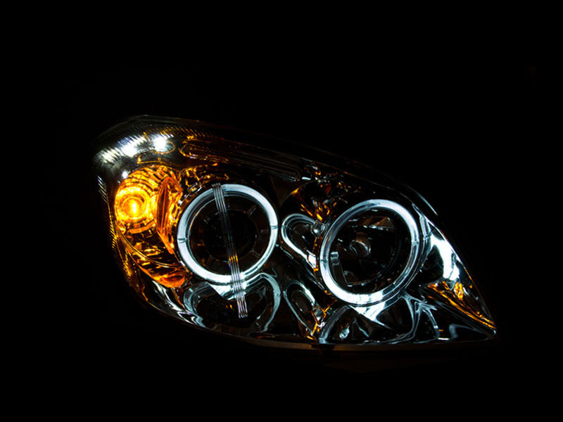 ANZO 2005-2010 Chevrolet Cobalt Projector Headlights w/ Halo Black w/ - 121344