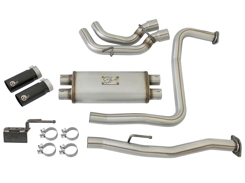 aFe Rebel Series 3in 409 SS Cat-Back Exhaust w/ Black - 49-46124-B