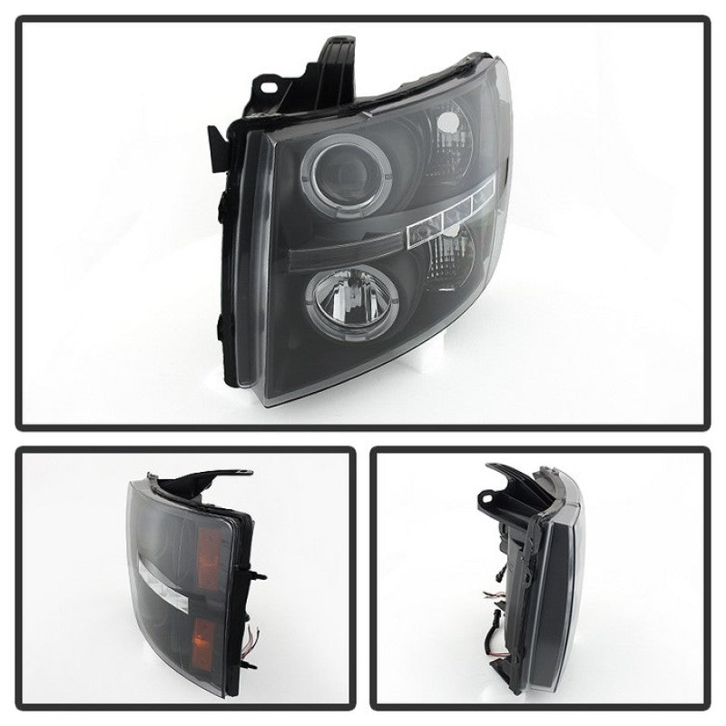 Spyder Chevy Silverado 1500 07-13 Projector Headlights LED Halo LED - 5009494