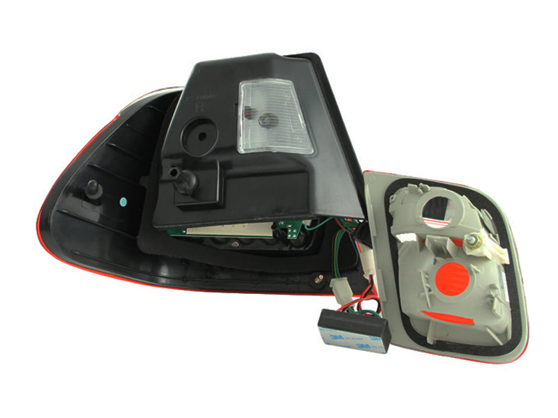 ANZO 2002-2005 BMW 3 Series E46 LED Taillights Red/Clear - 321096