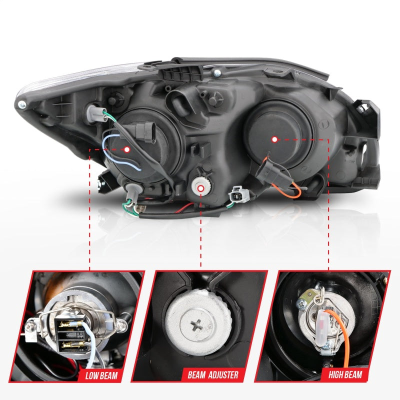 ANZO 2005-2010 Scion Tc Projector Headlights w/ Halo Chrome (CCFL) - 121120