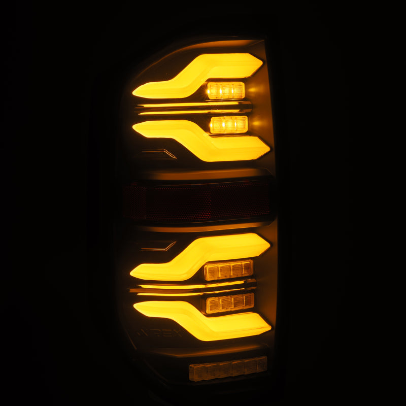 AlphaRex 14-21 Toyota Tundra LUXX LED Taillights Alpha Blk w/Activ - 672030